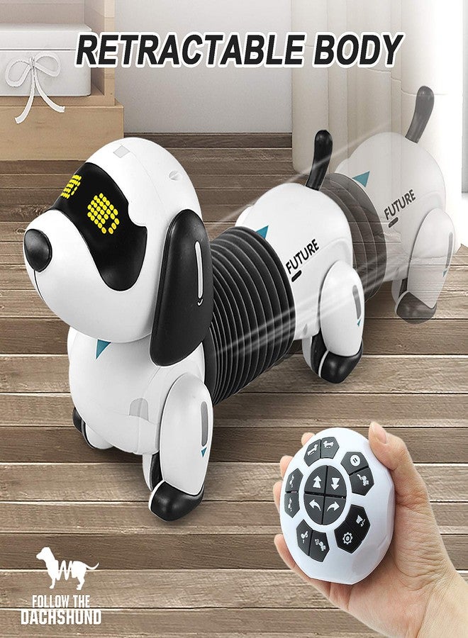 Dollox Robot Dog Remote Control Dachshund Puppy, RC Robotic Interactive Intelligent Walking Dancing Doggy Programmable Electronic Pet Toy with Music for Kids Age 6, 7, 8, 9, 10 Year Old - Image 3