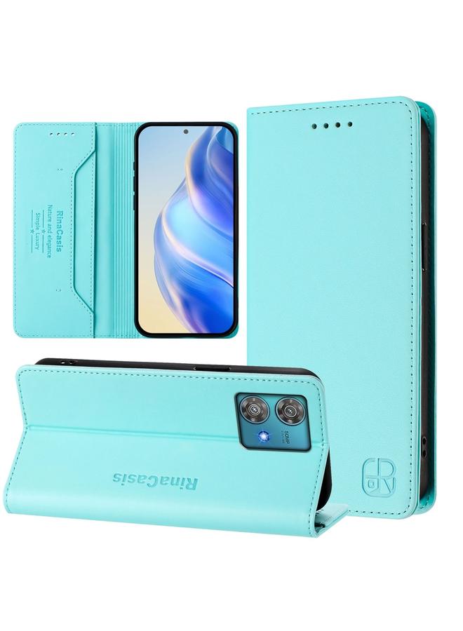 S-TOP Case For Motorola Edge 40 Neo RC01 Dual-Folded Magnetic Suction RFID Leather Phone Case - Image 1