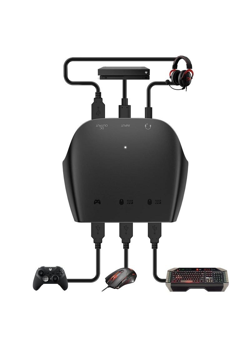 SYOSI محول لوحة المفاتيح والماوس، محول الماوس ولوحة المفاتيح لـ N- Switch/Xbox Serious X/S/Xbox 360/Xbox One/PS4/PS3، محول لوحة مفاتيح وماوس USB للألعاب  - Image 1