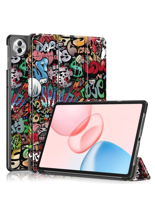 Tablet Case For Honor Pad 10 12.1 Inch 2025 Multi-Viewing Angles All New PU Leather Smart Cover with Auto Sleep Wake Feature Slim Flip Shell Case for Honor Pad 10 12.1" Accessories (Graffiti) - Image 1
