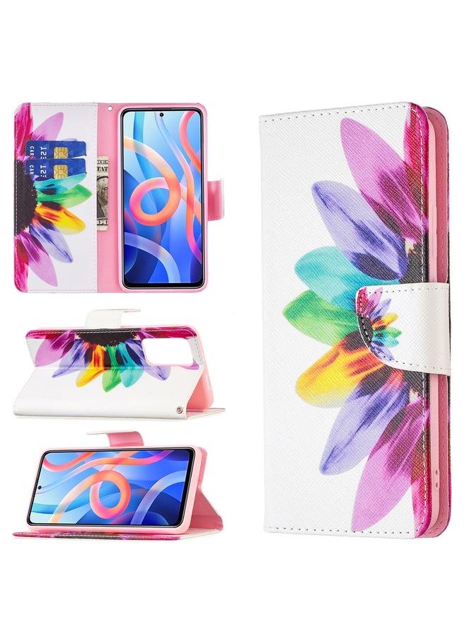 Case For Xiaomi Redmi Note 11 5G Colored Drawing Pattern Leather Phone Case