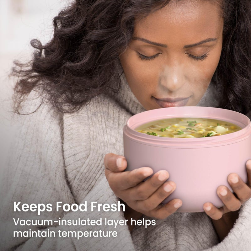 Bentgo وعاء بنتغو - وعاء معزول مقاوم للتسرب مع قسم للوجبات الخفيفة، أدوات قابلة للطي وتصميم سهل الإمساك محسّن للاستخدام أثناء التنقل - يحمل الحساء، الأرز، الحبوب والمزيد - خالي من BPA، 21.2 أونصة (بلوش) - Image 3