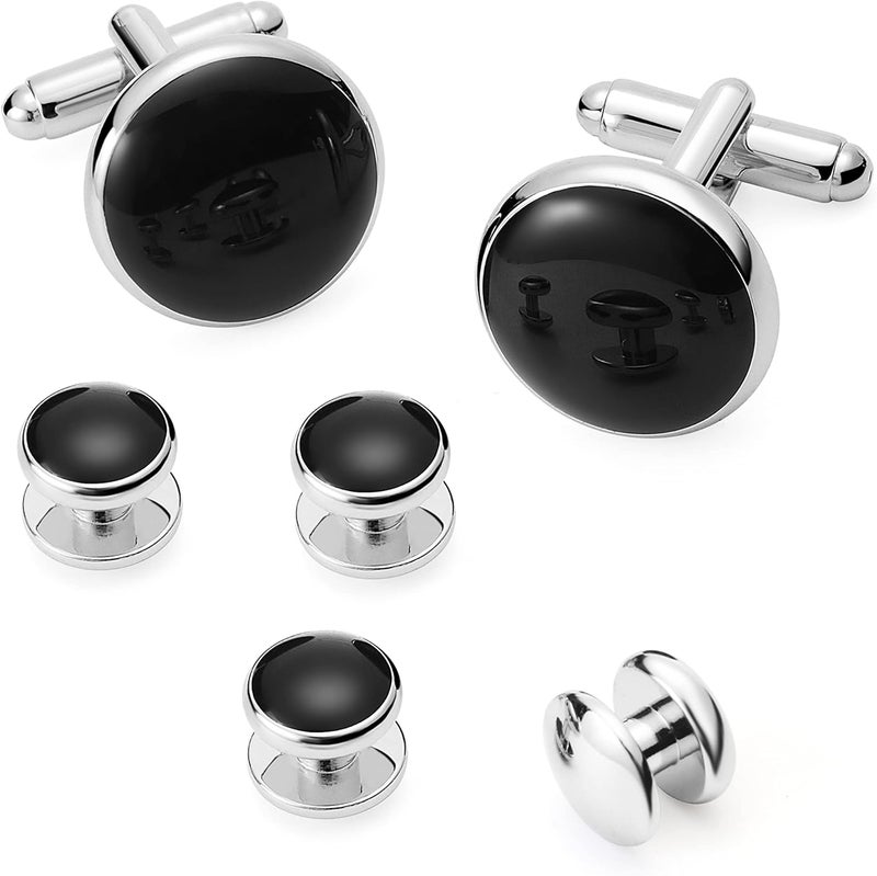 Zealmer 316L Stainless Steel Cufflinks Shirt Studs Business Wedding Gifts for Men - Image 1