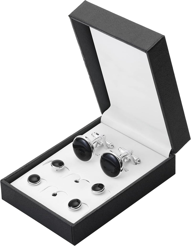 Zealmer 316L Stainless Steel Cufflinks Shirt Studs Business Wedding Gifts for Men - Image 3