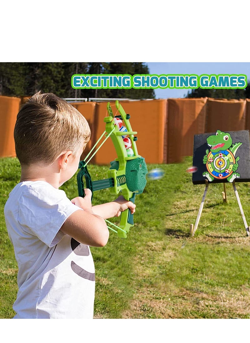 MIXDE - Target Shooting Games Kids Toys, Dinosaur Safe Shooting Target with 5 Sticky Balls, 1 Dinosaur Toy Bow and Arrow, Safe Indoor Outdoor Game for Age 4 5 6 7 8 Boys Girls Gift - Image 1
