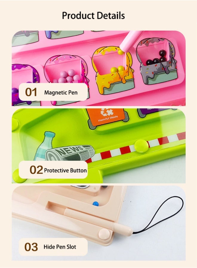Maze Toy,Magnetic Color and Number Maze Wooden Sorting and Counting Board Matching Toys Magnet Puzzle Game Fine Motor Skills Learning Wooden Toys, Magnetic Color and Number Matching Counting Maze Game For Preschoolers Kids Boys Girls - Image 3