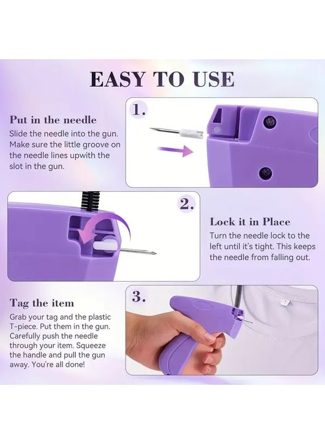 Micro Tag Gun Purple Clothing Repair Kit with 4000 Adhesive Pins 5 Needles - Image 5