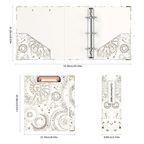 Ospelelf Mini 3 Ring Binder 2 Inch for 5.5" x 8.5" With 5 Tab Dividers, File Folder Labels and Low Profile Clipboards - Cute Tarot Cards Binder for School and Office Supplies - Image 5