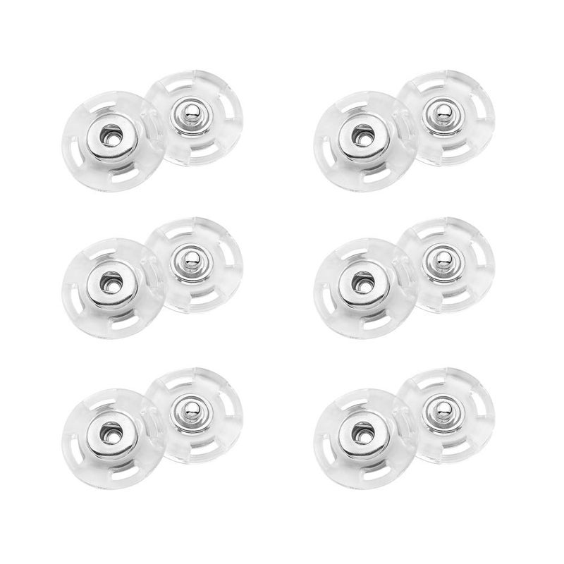 ccHuDE 20 Pcs Clear SewOn Snaps Buttons Press Studs Buttons Snaps Fasteners for Sewing Clothing DIY Crafts Crafting 18mm