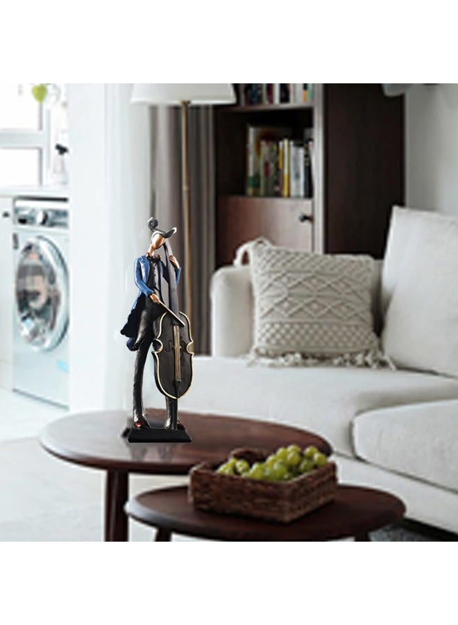 LYART Retro Musician Cellist Statue Resin Figurine Sculpture Giftbox Office Decoration Home Ornament for Living Room Bedroom Crafts Home Gift Statue for Music Lover (Cellist) - Image 3