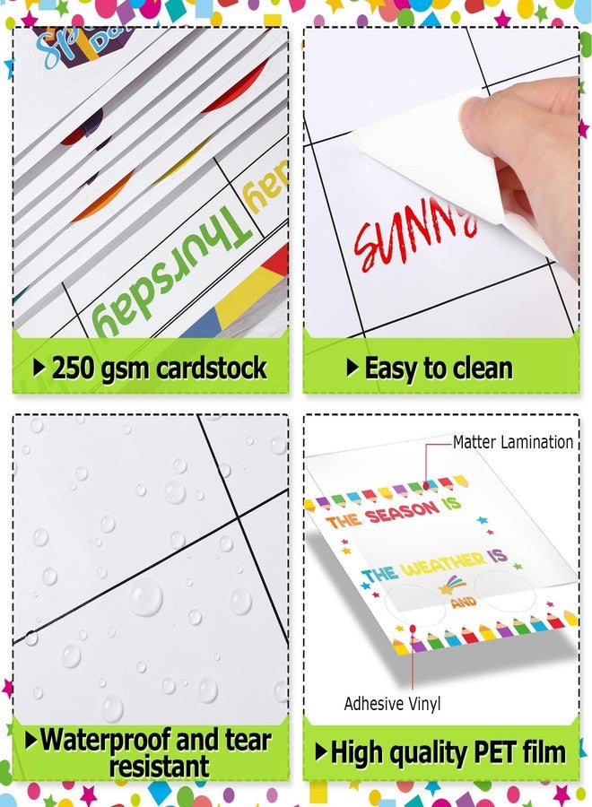 Tenare Calendar Bulletin Board Set, Calendar Seasons Weather Chart Bulletin Board and Classroom Display with Stickers for School Classroom Bedroom Wall Decoration (Multicolored Style) - Image 5