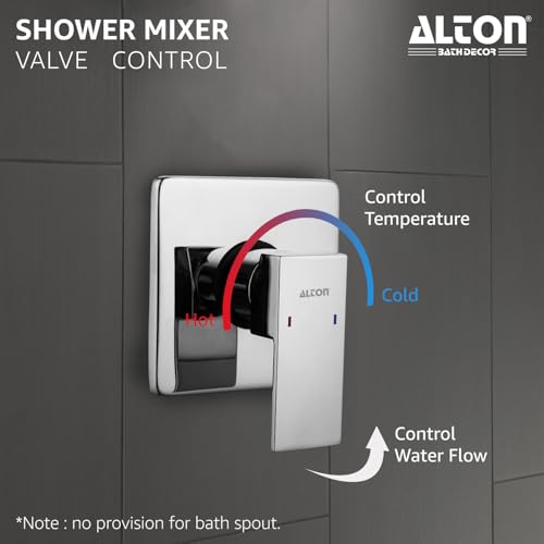 ALTON EDG14037, Brass, Single Lever Bathroom Concealed Shower System with Overhead Shower and Arm | Silver - Image 3