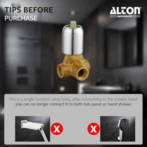 ALTON EDG14037, Brass, Single Lever Bathroom Concealed Shower System with Overhead Shower and Arm | Silver - Image 4