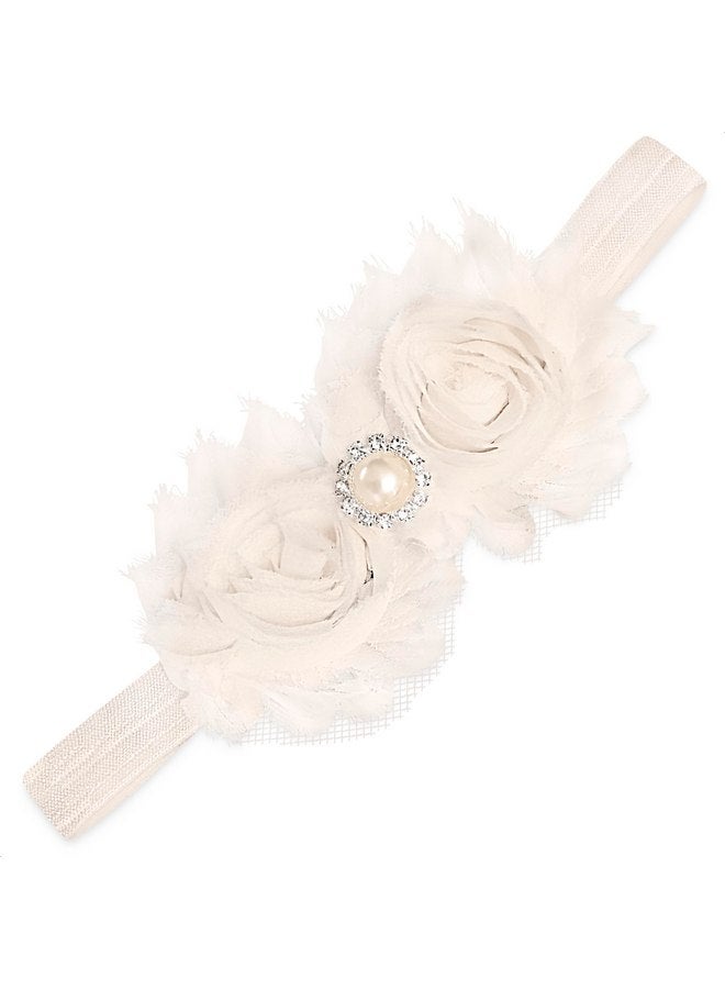 Tesorrio Baby Girl Flower Headband and Hair Accessories - Floral Headpiece with Bows for Newborn and Infant Girls - Image 1