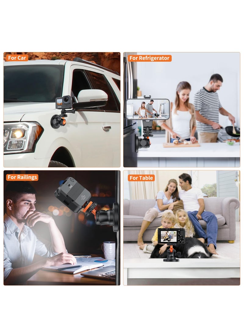 Magnet Camera Mount for GoPro,Magnetic Mount Base Stand with 1/4"-20 Thread Camera Mount with 360° Ball Head for Car Body with GoPro Max Hero 11 10 9 8 7 6 5/DJI Osmo/AKASO/SJCAM/Action - Image 2