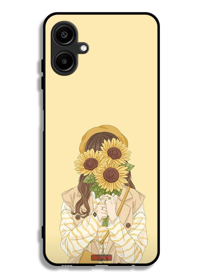 Tolwak Samsung Galaxy M06 5G Protective Case Cover Hide Face With Sunflowers - Image 1