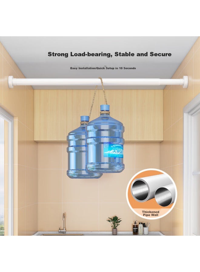 Muya No-drill Extendable Clothes Drying Rod, Balcony Hanging Rod, No-nail Curtain Rod, Bathroom Shower Curtain Rod, Wardrobe Hanger Rod - Image 2