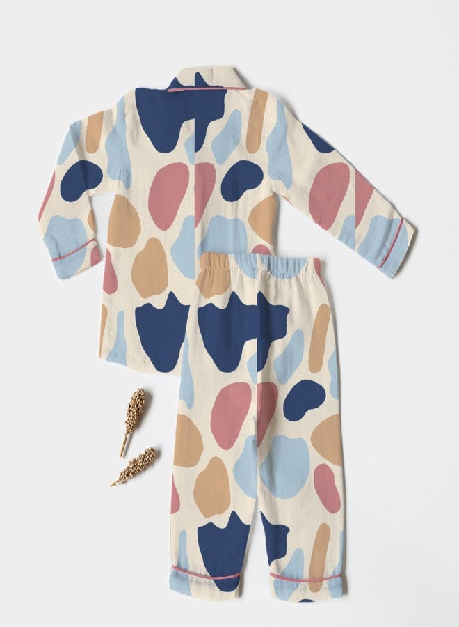 The Boo Boo Club Stylish Abstract Print Muslin Night Suit - Soft, Breathable Fabric for Sensitive Skin - Cozy, Flexible Fit for All Seasons, Durable & Long-Lasting - Image 2