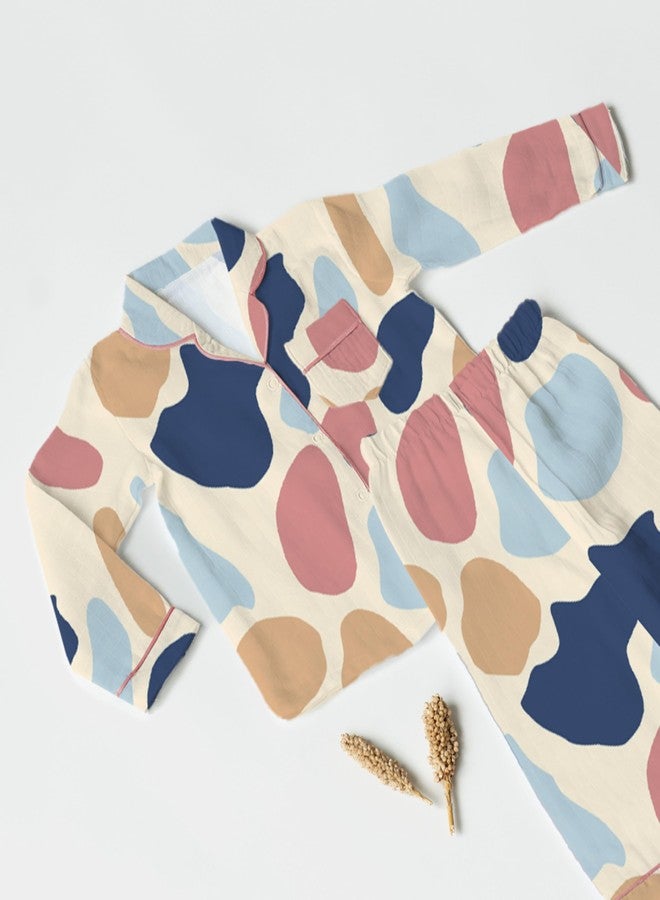 The Boo Boo Club Stylish Abstract Print Muslin Night Suit - Soft, Breathable Fabric for Sensitive Skin - Cozy, Flexible Fit for All Seasons, Durable & Long-Lasting - Image 5