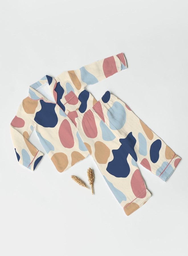 The Boo Boo Club Stylish Abstract Print Muslin Night Suit - Soft, Breathable Fabric for Sensitive Skin - Cozy, Flexible Fit for All Seasons, Durable & Long-Lasting - Image 4