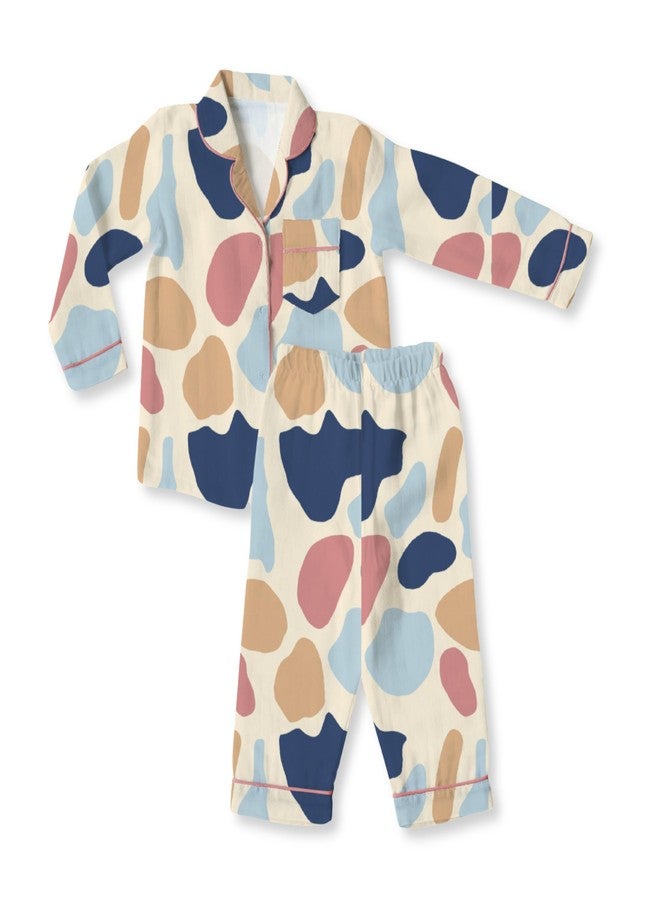 The Boo Boo Club Stylish Abstract Print Muslin Night Suit - Soft, Breathable Fabric for Sensitive Skin - Cozy, Flexible Fit for All Seasons, Durable & Long-Lasting - Image 1