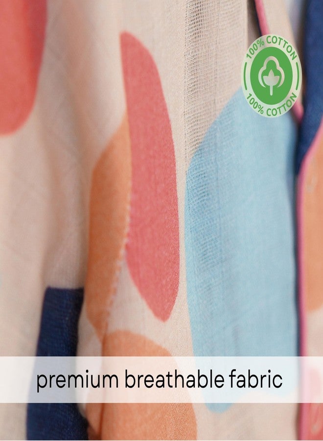 The Boo Boo Club Stylish Abstract Print Muslin Night Suit - Soft, Breathable Fabric for Sensitive Skin - Cozy, Flexible Fit for All Seasons, Durable & Long-Lasting - Image 3