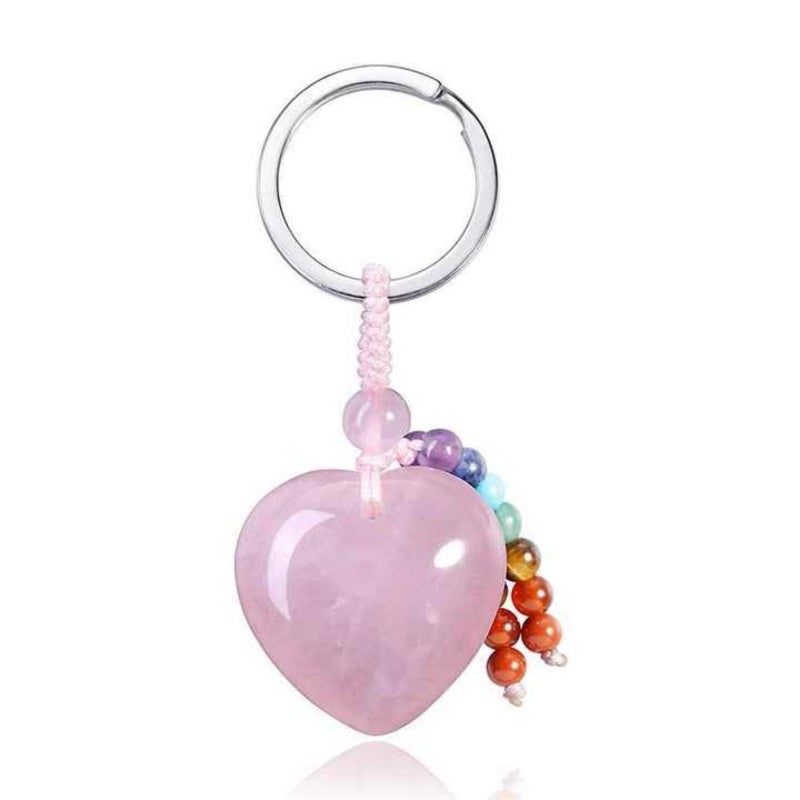 Heart Keychain 3CM Purple Natural Amethyst Healing Gemstone - Handcrafted Unique Heart Pendant for Couple Daily Use - Image 5