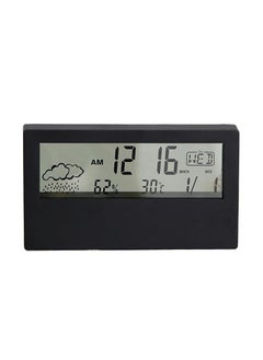GLUN Backlight LED Digital Alarm Clock Black Colour with Snooze Function Data Time Calendar and Temperature Battery Operated for Bedrooms Office Table and Desk