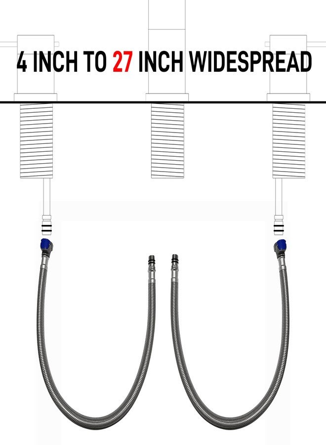 HOMYEP Quick Connect Faucet Water Supply Lines for Widespread Bathroom Faucets, 2 Pack Fast Joint Water Hose Replacement for Wide Spread Bathroom Sink Faucet, 20 Inch - Image 2