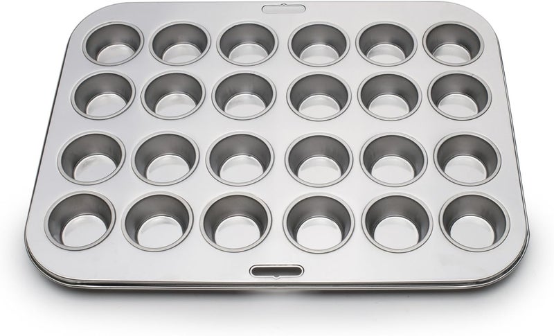 Fox Run Mini Muffin and Cupcake Pan, 24 Mini Cups, Stainless Steel Baking Pan, 10.5 x 13.75 x 1.5 inches, - Image 2