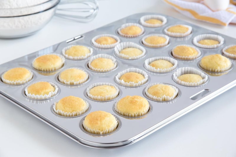 Fox Run Mini Muffin and Cupcake Pan, 24 Mini Cups, Stainless Steel Baking Pan, 10.5 x 13.75 x 1.5 inches, - Image 5