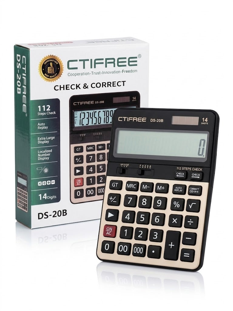 CTIFREE DS-20B Check & Correct Business Calculator - 14 Digits