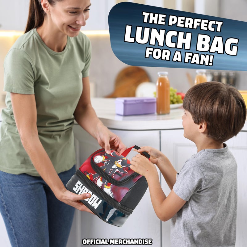 Get Trend SONIC THE HEDGEHOG Lunch Box Shadow Insulated with Two Compartments for Kids Teens Travel Picnic Beach (Black Shadow) - Image 3