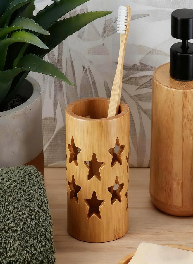 stablerice Eco-Friendly Bamboo Toothbrush Holders with Drainage-Toothbrush and Toothpaste Holder-Wood Toothbrush Holder for Bathrooms Well-Vented Bamboo Toothbrush Holder Pen Holder Makeup Brush Holder - Image 5