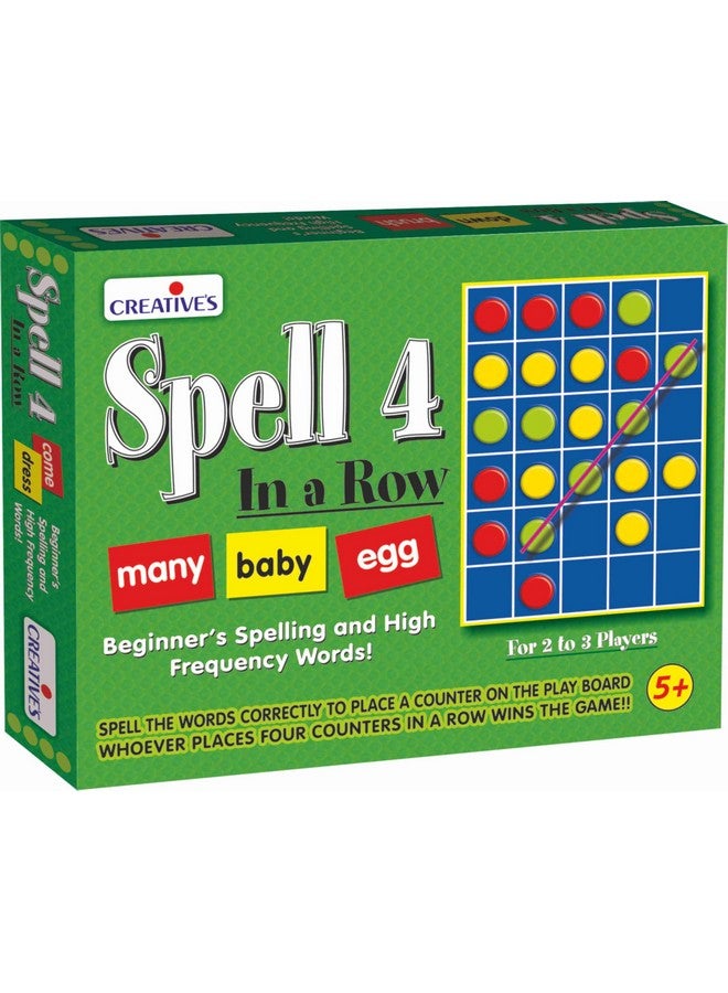 Creative's Creative’s Spell 4 in a Row| Learn Spelling| High Frequency Words for Kids Board Game| Start Learning Reading and Writing |Learn Early Vocabulary| Educational Board Game| |Ages 5 & Up - Image 1