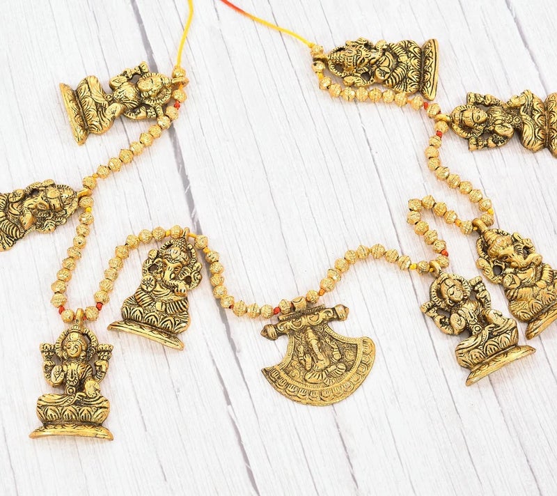 CHHARIYA CRAFTS Metal Laxmi Ganesh Idol Toran Door Hanging Wall Hanging Bandarwal for Home Decor - Image 3