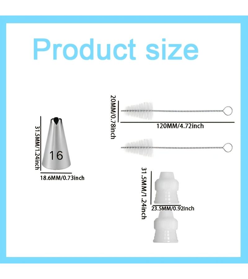 Cake Decorating Kit Piping Tips 24pcs with Standard Couplers White - Image 3