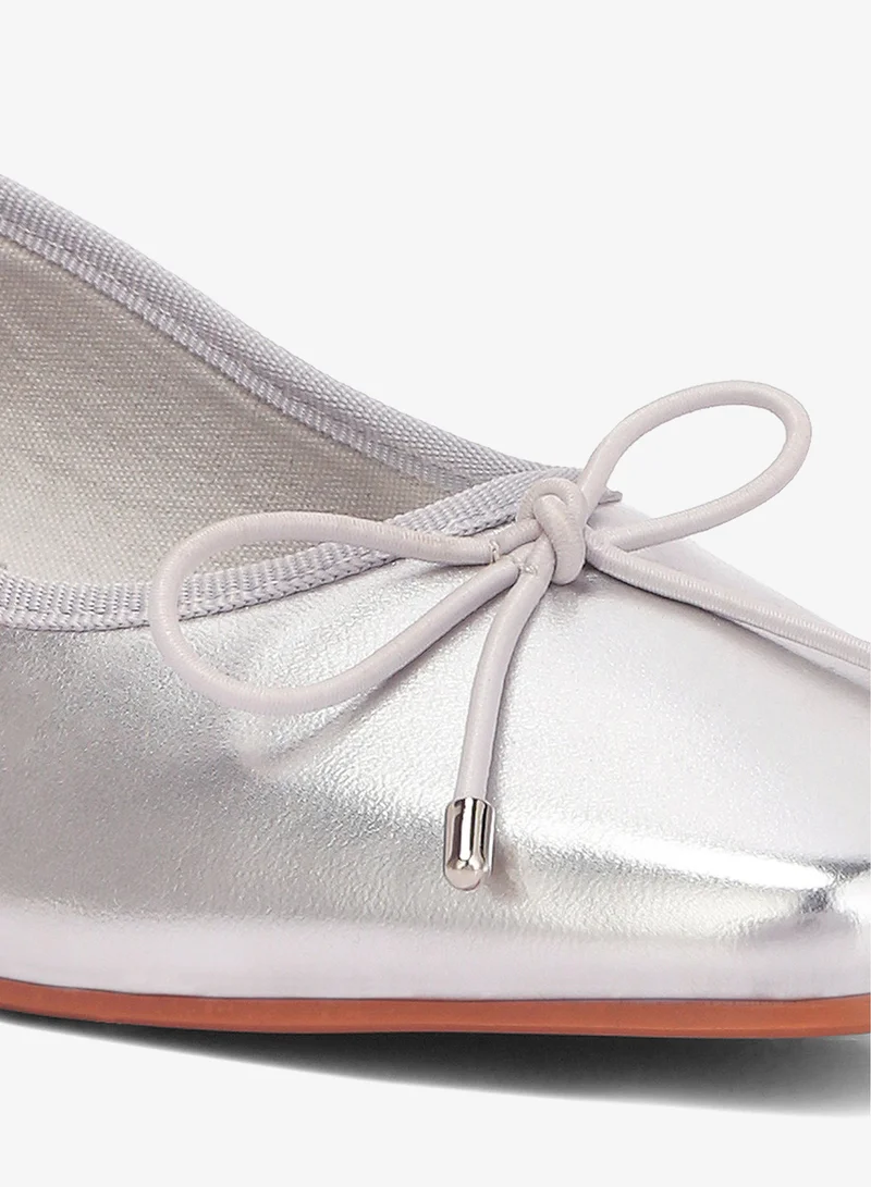 London Rag  Metallic Low Block Heel Ballerinas in Silver for Women | Best Price UAE
