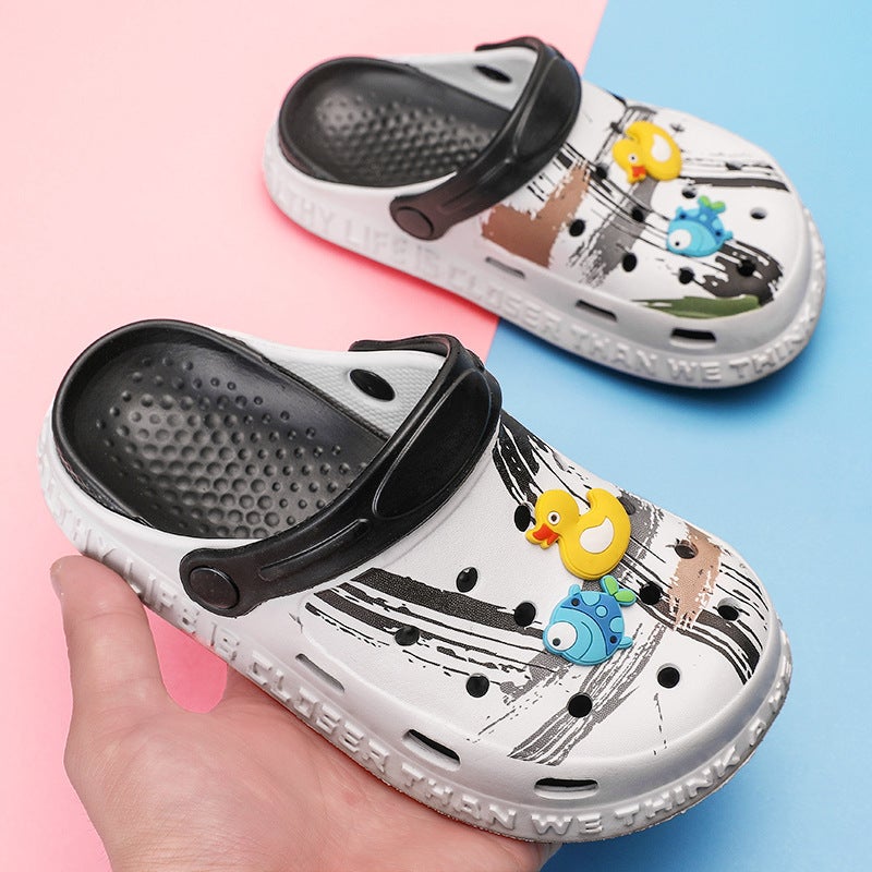 Children'S Cave Shoes Summer Children'S Home Middle And Big Children'S Boys Sandals Girls' Indoor Slippers Trendy Shoes - Image 3