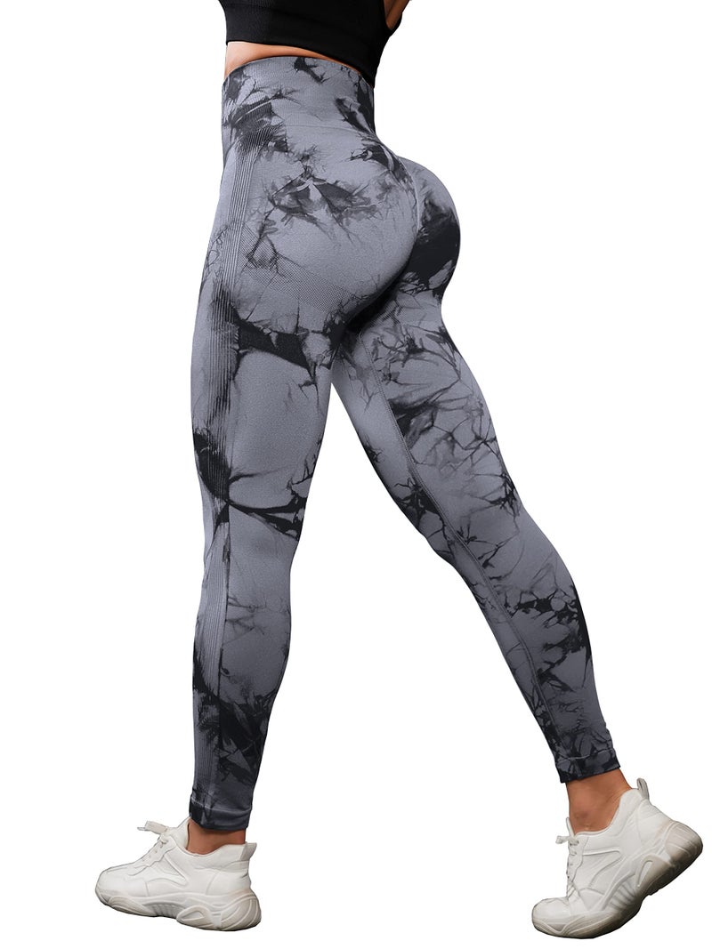 OVESPORT 3 Pack Tie Dye Seamless High Waisted Workout Leggings for Women Scrunch Butt Lifting Yoga Gym Athletic Pants - Image 5
