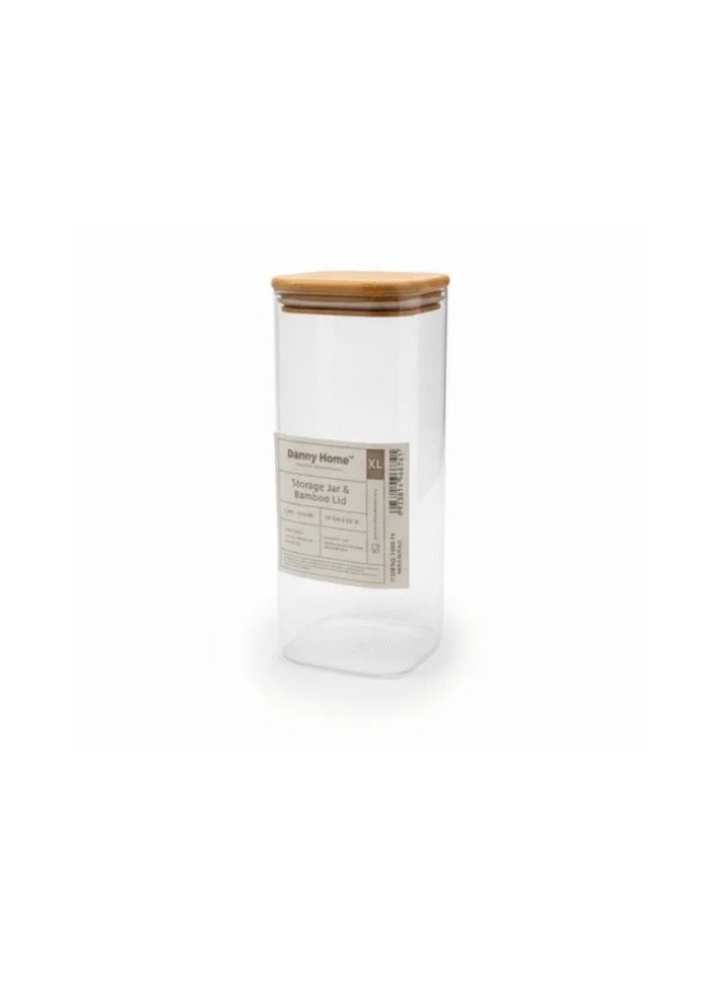 Danny Home Glass Storage Jar with Bamboo Lid – 1900 ml - Image 2