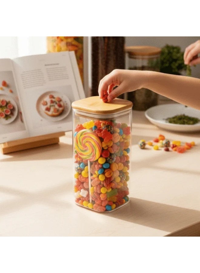 Danny Home Glass Storage Jar with Bamboo Lid – 1900 ml - Image 3