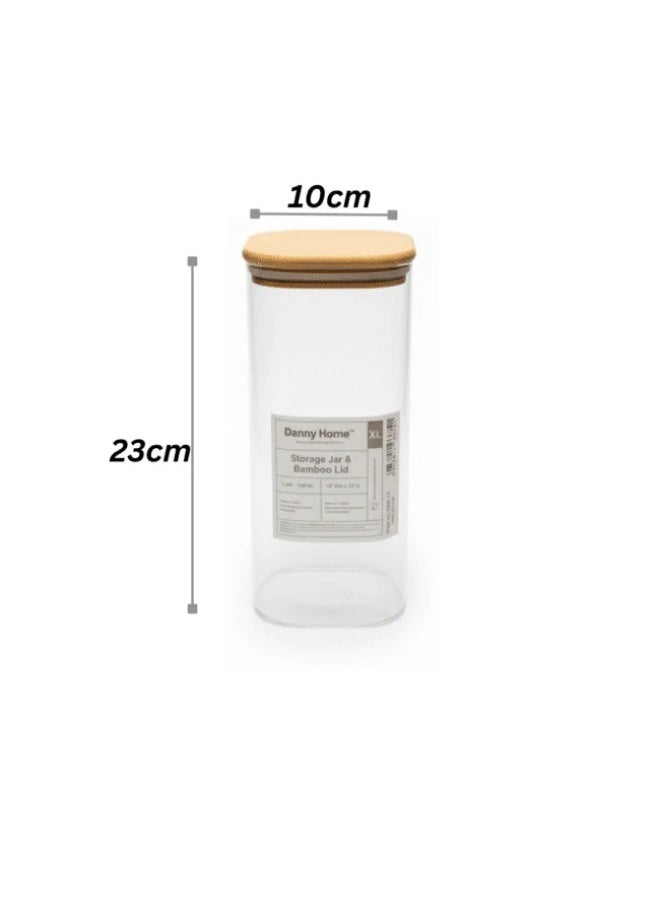 Danny Home Glass Storage Jar with Bamboo Lid – 1900 ml - Image 4