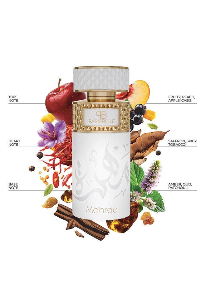 Parisbelle Mahraa Oasis Collection Extrait De Parfum 100ml | Fruity-Spicy Oriental Scent with Peach, Saffron & Oud - Image 2
