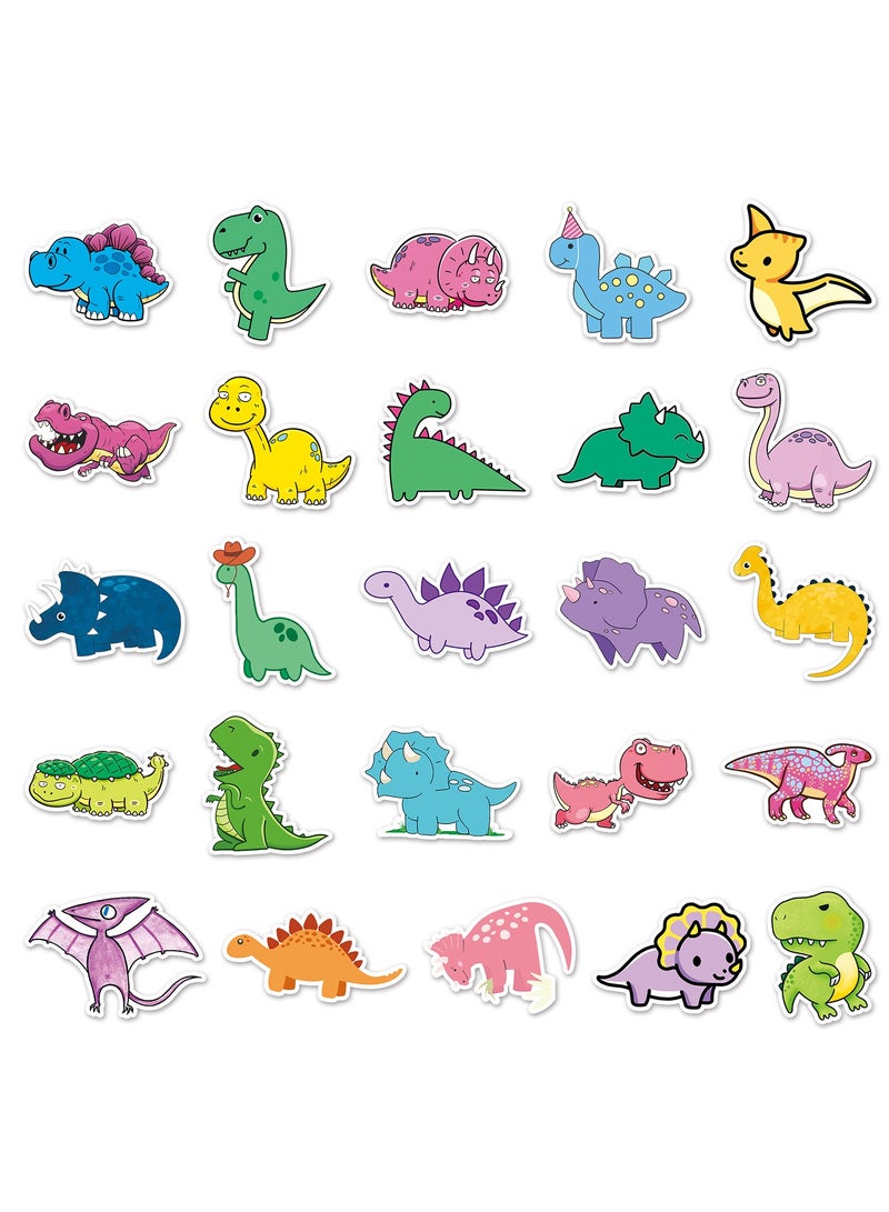 50 PCS Cute Cartoon Dinosaur Stickers Kawaii Small Dinosaur Vinyl Stickers Waterproof Stickers for Water Bottle Skateboard Notebook Laptop Stickers Decals for Kids Teens Adults - Image 2