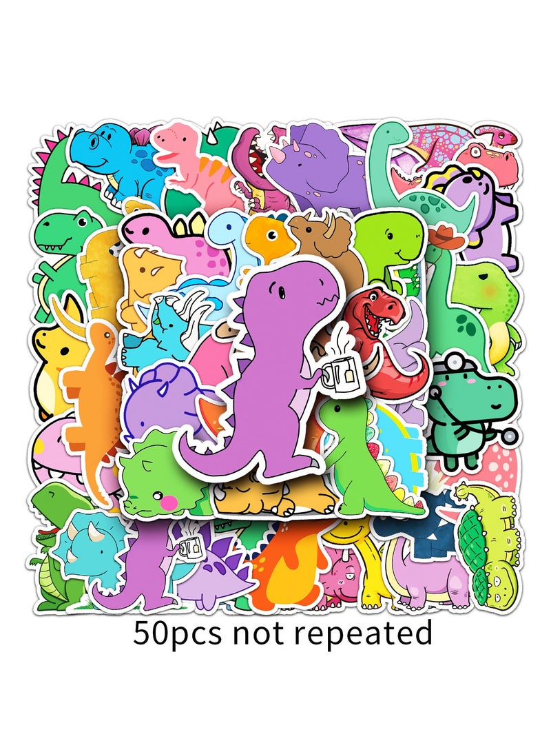 50 PCS Cute Cartoon Dinosaur Stickers Kawaii Small Dinosaur Vinyl Stickers Waterproof Stickers for Water Bottle Skateboard Notebook Laptop Stickers Decals for Kids Teens Adults - Image 5