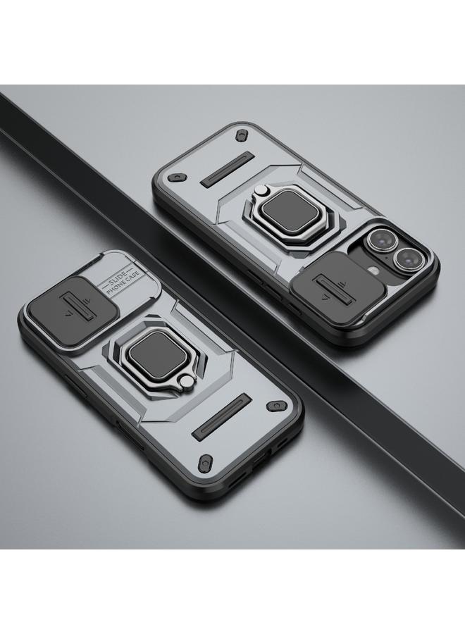 اس-توب جراب لهاتف iPhone 16 مزود بدرع منزلق من مادة TPU + PC، جراب هاتف مقاوم للصدمات مع حامل - Image 2