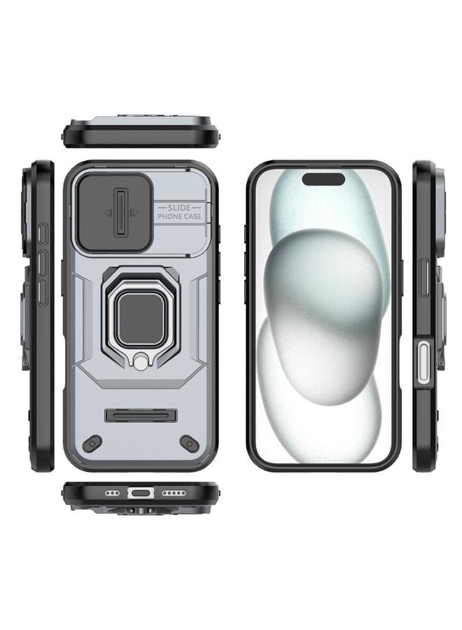 اس-توب جراب لهاتف iPhone 16 مزود بدرع منزلق من مادة TPU + PC، جراب هاتف مقاوم للصدمات مع حامل - Image 3
