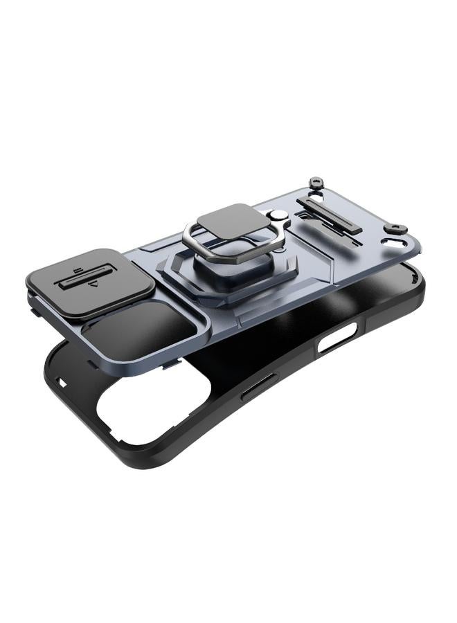 اس-توب جراب لهاتف iPhone 16 مزود بدرع منزلق من مادة TPU + PC، جراب هاتف مقاوم للصدمات مع حامل - Image 5