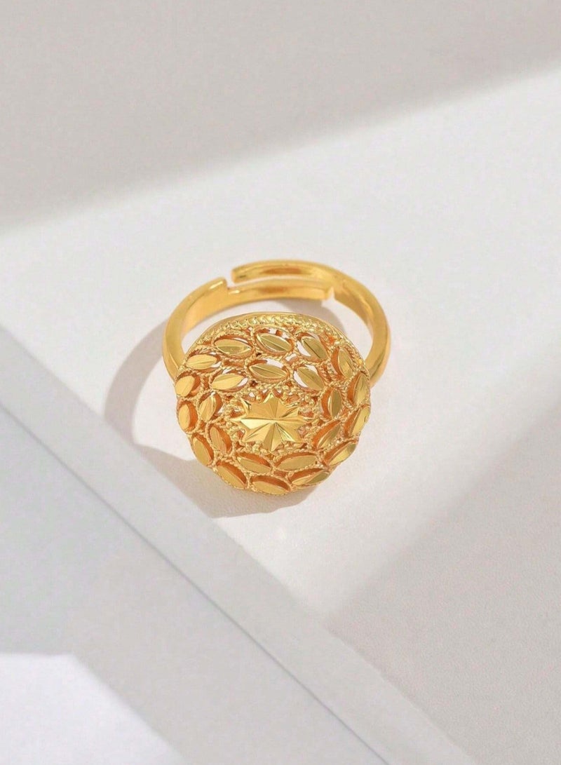 غولدماكس خاتم نسائي شبيه بالذهب مطلي عيار 21 بمقاس موحد - Image 1